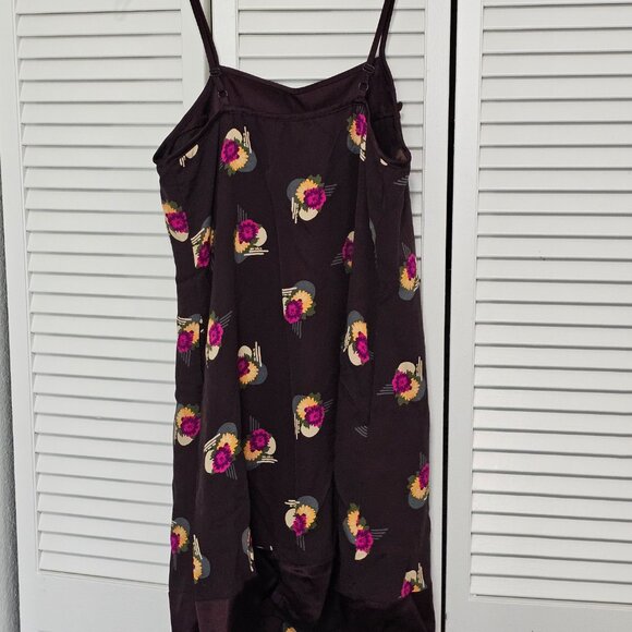 Brown Re:Sound Strapless 100% Silk Dress with Ribbon Bow Size 2 - Picture 3 of 5